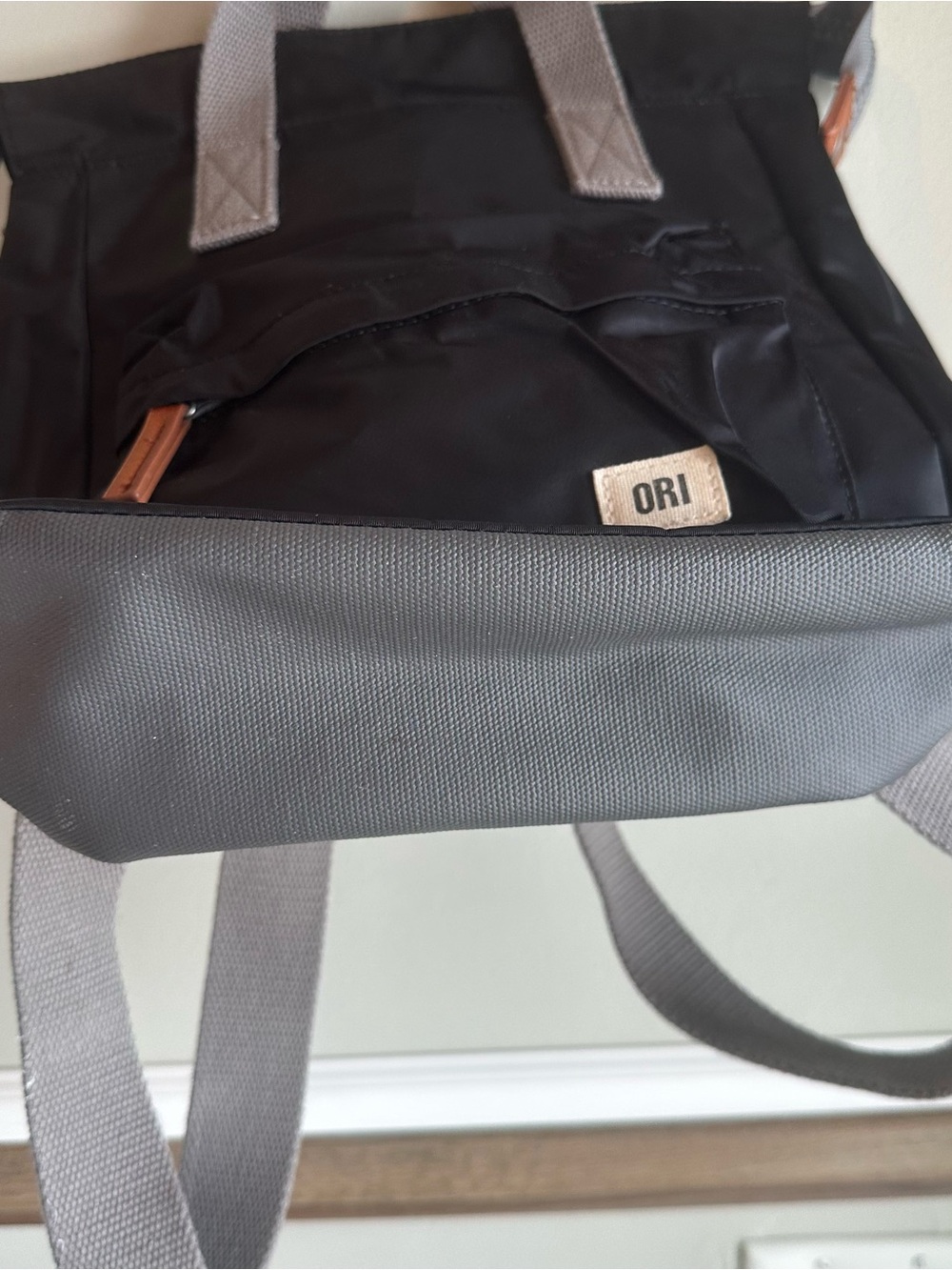 ORI London Pantry Sustainable Nylon Backpack Black Classic Daypack - Picture 6 of 6